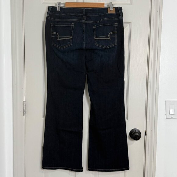 American Eagle Favorite Boyfriend Jeans Womens 14 Blue VTG Y2K Wide Leg Stretch - Picture 2 of 13